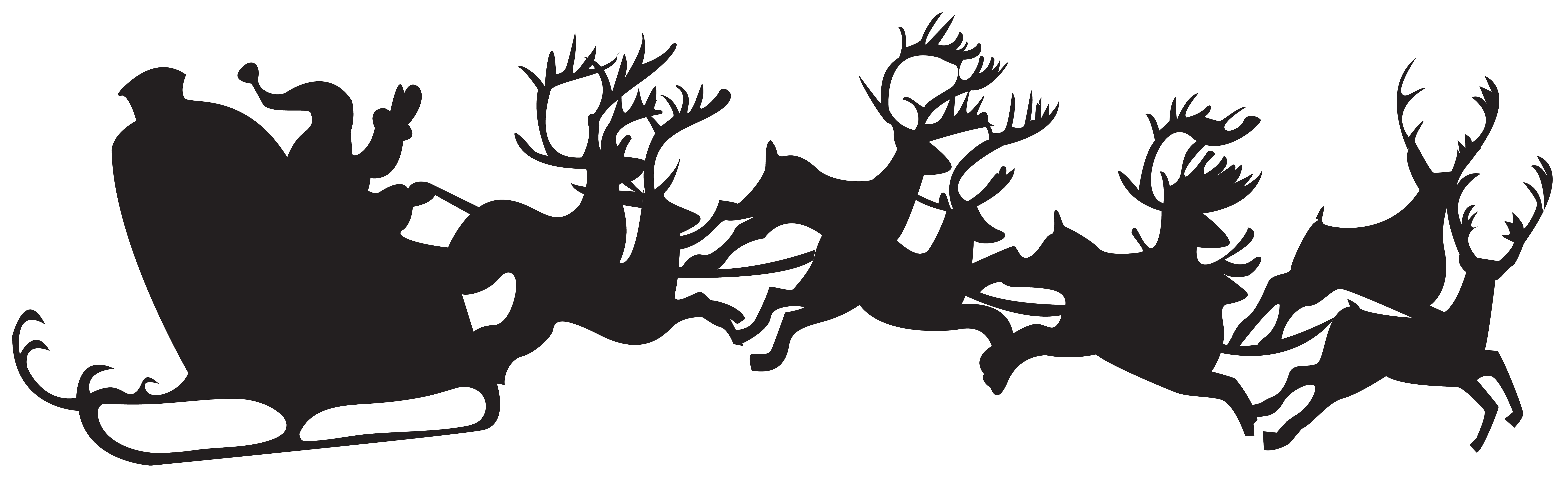 santa sleigh silhouette png - Clip Art Library
