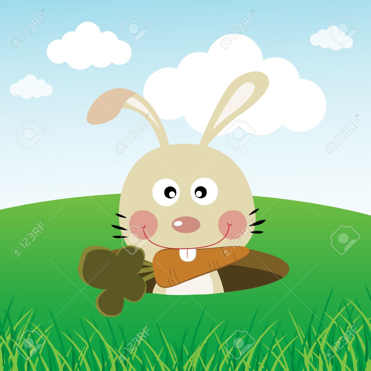 outline picture of rabbit burrow - Clip Art Library