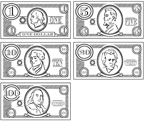 Fake money clipart template 