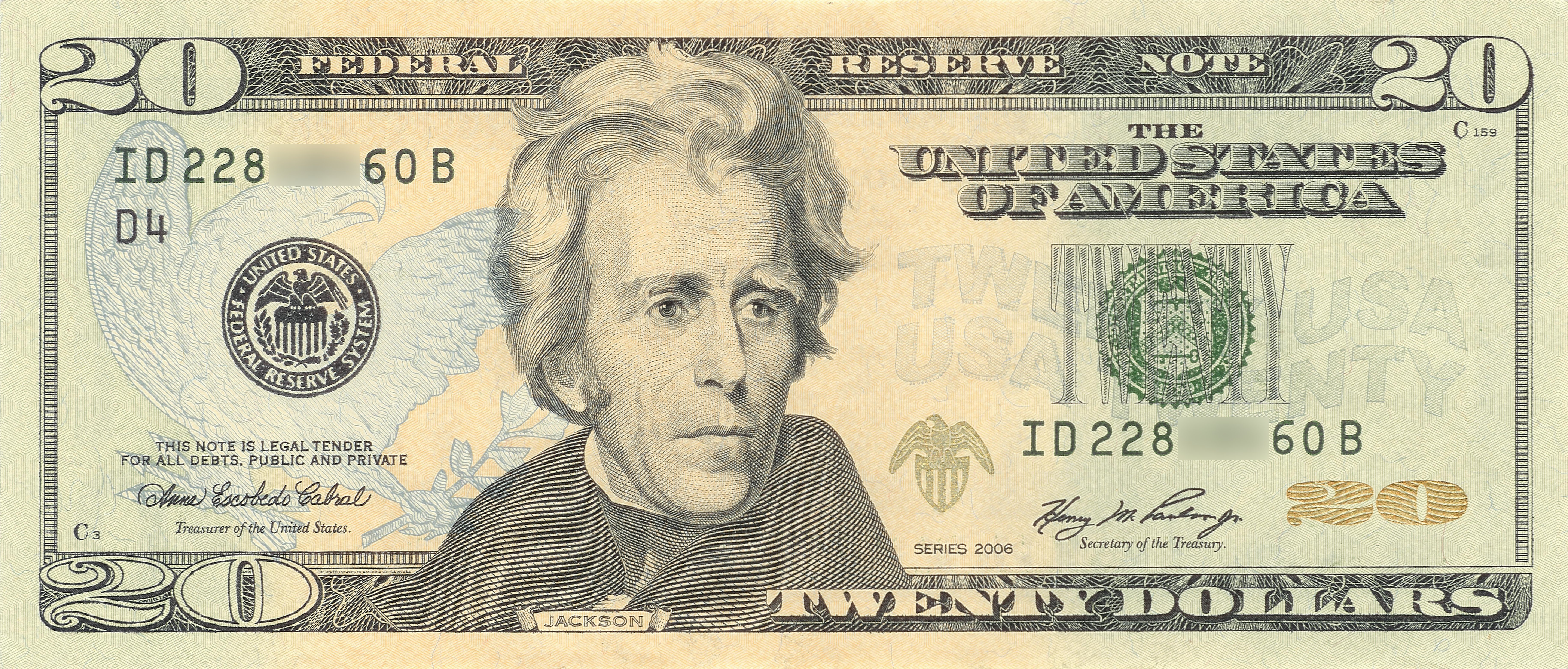 $20 Bill Black Clipart 