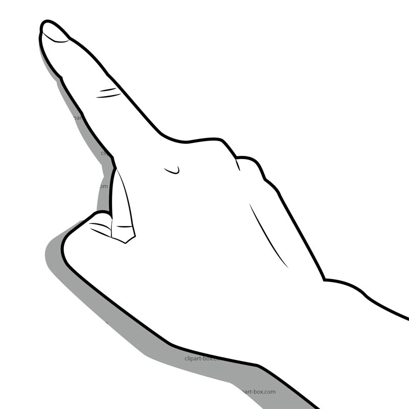 Pointing hand clipart black and white 