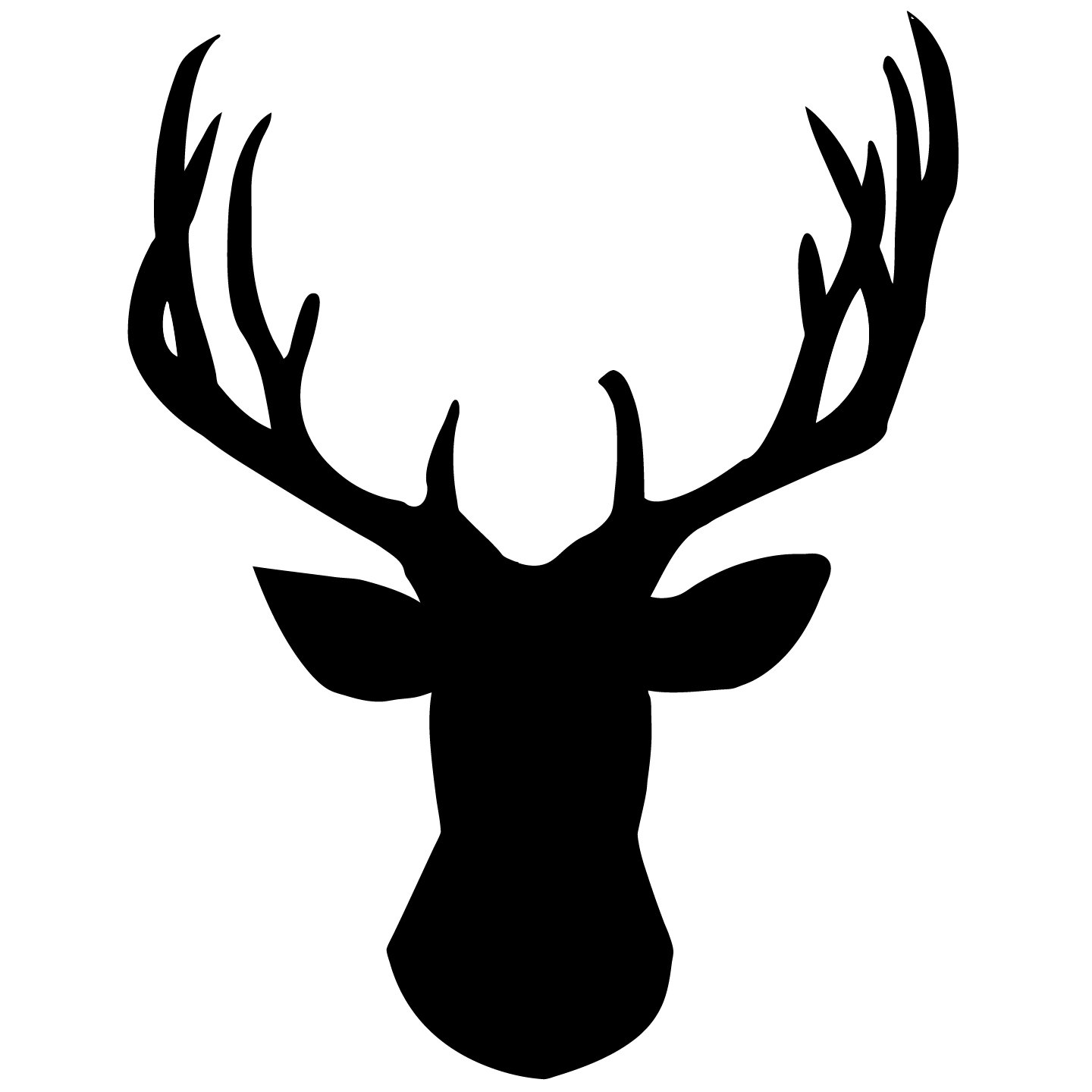 Deer antlers clipart black and white 