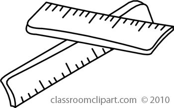 Black and white school ruler clipart 