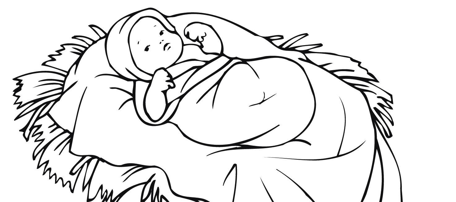 Black and white clipart birth and death of jesus 