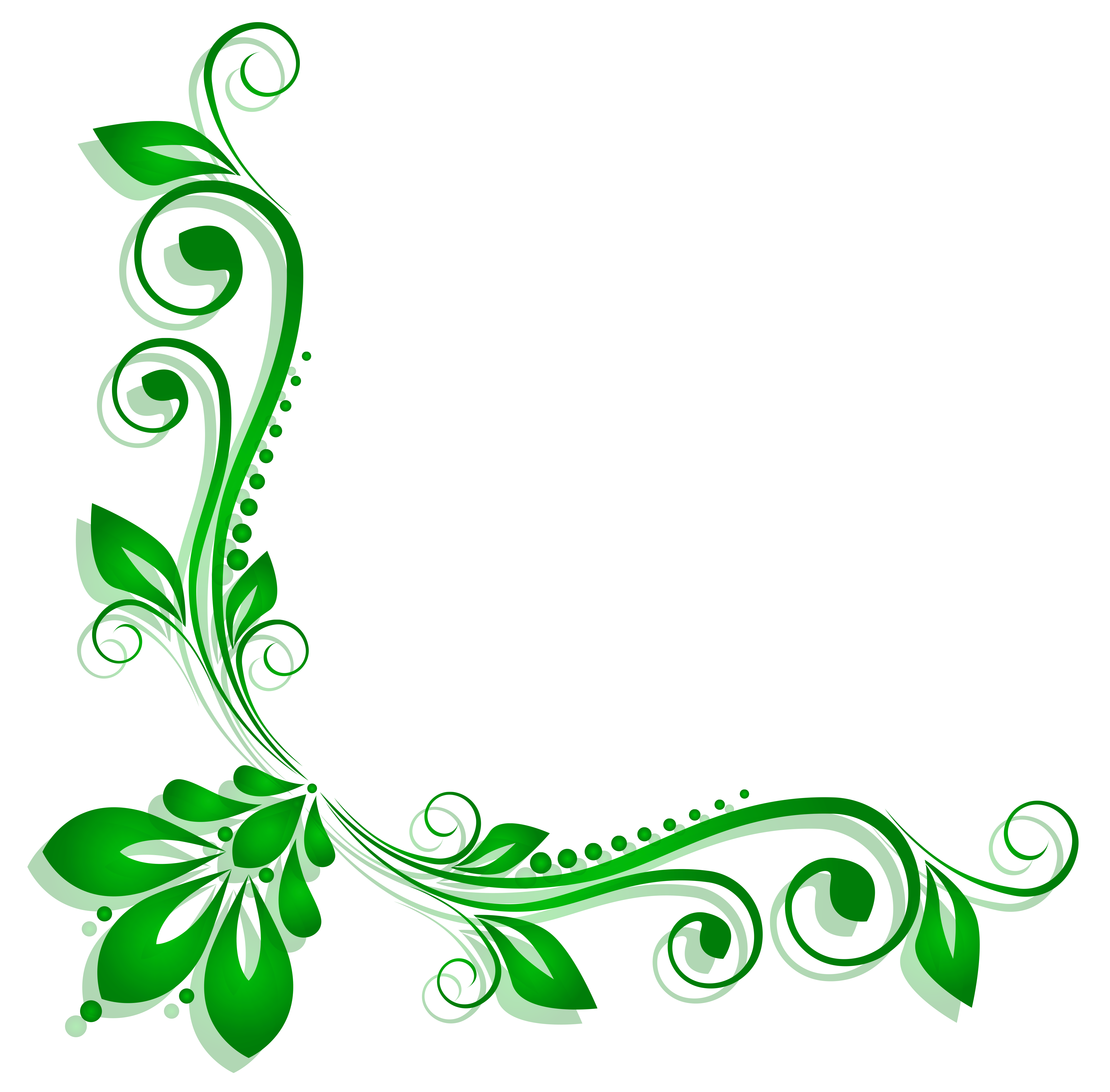 Green Floral Deco PNG Clipart 