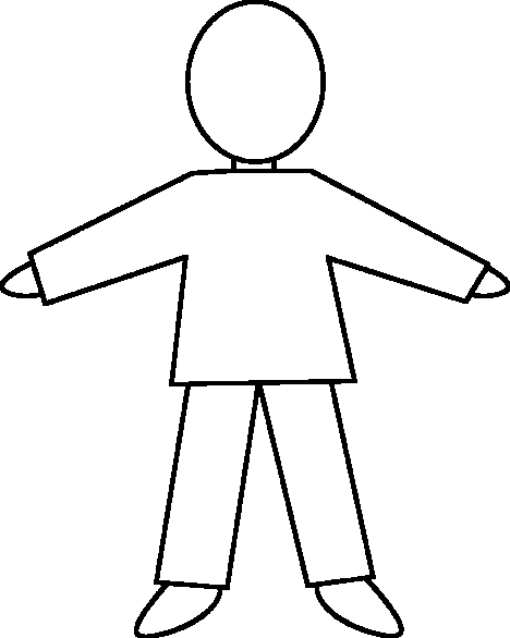 Medical body black and white outline clipart 