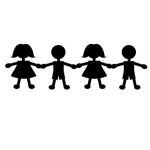 Kids holding hand clipart 