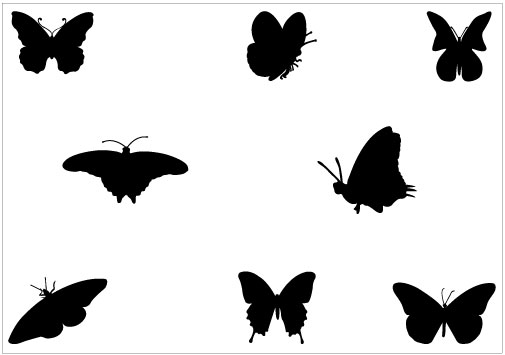 Butterfly Silhouette Vector Graphics 
