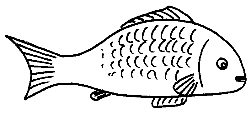 Fish black  white clipart image 