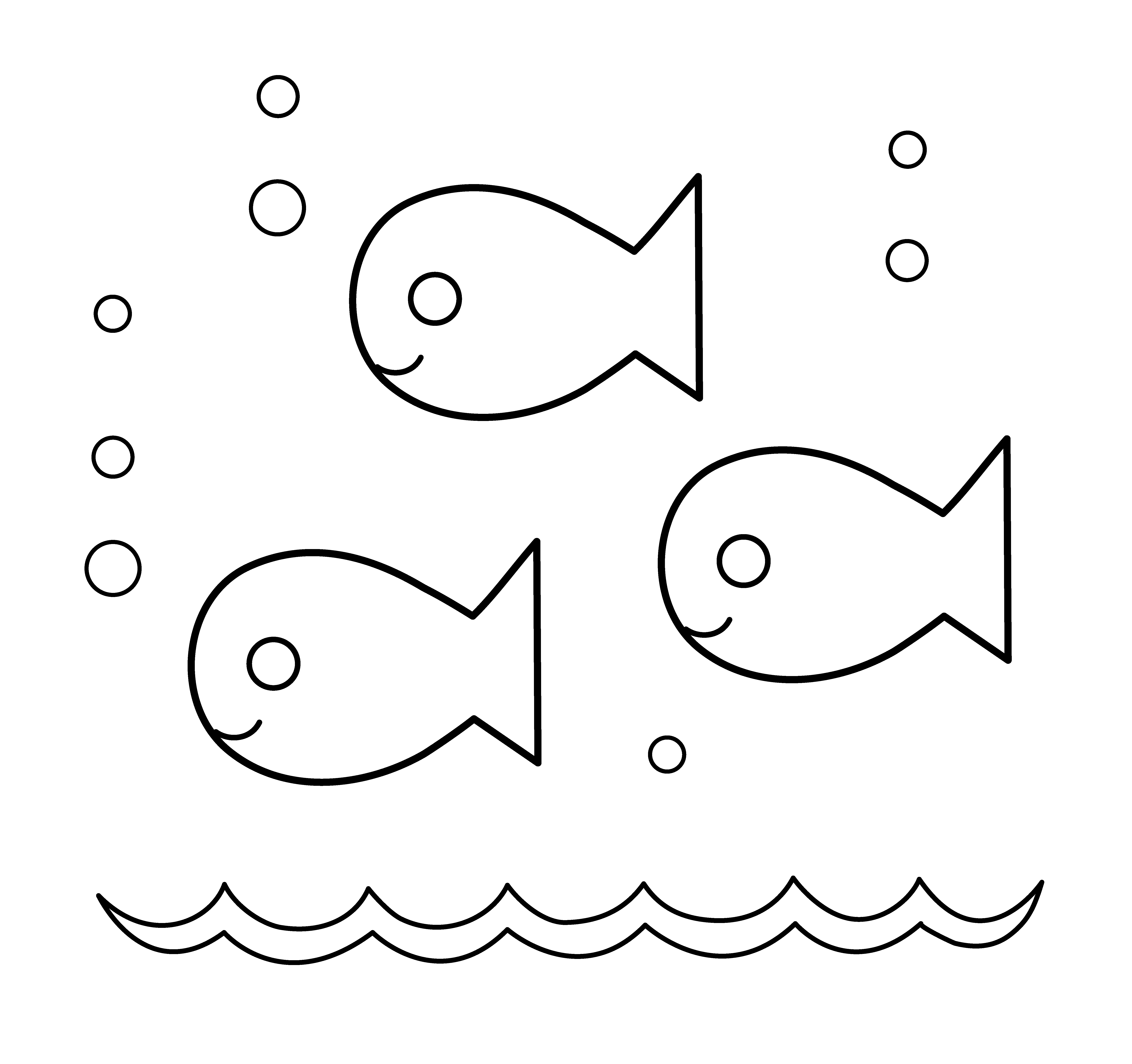 Black and white fish clipart 