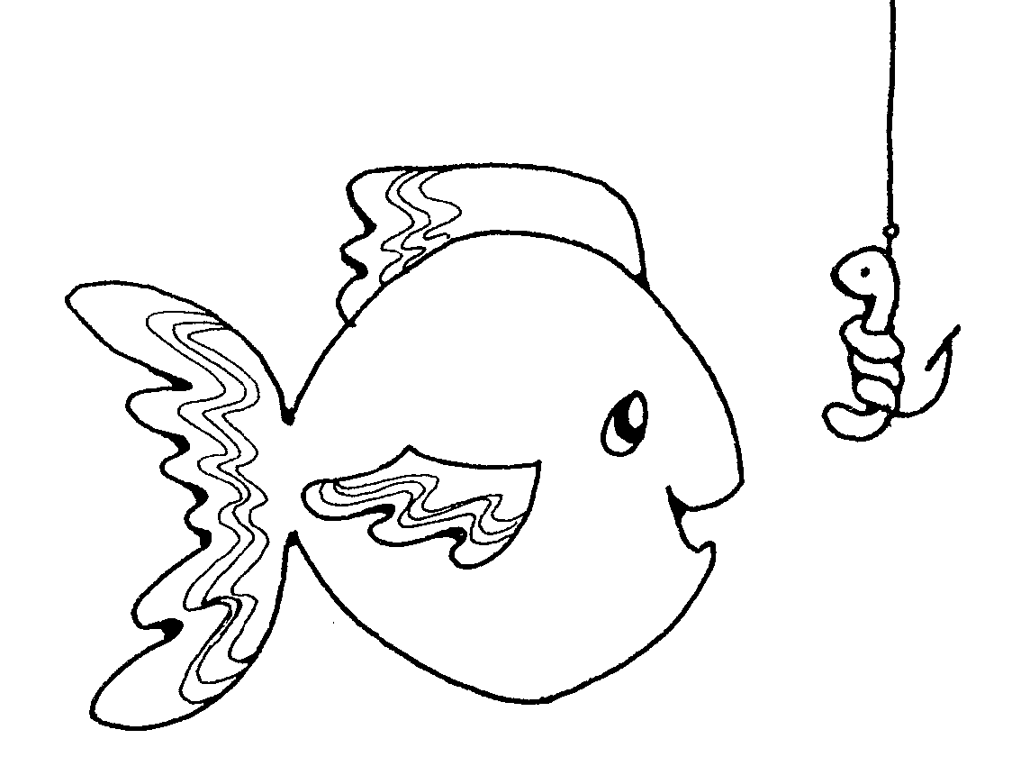 Black and white fish clip art 