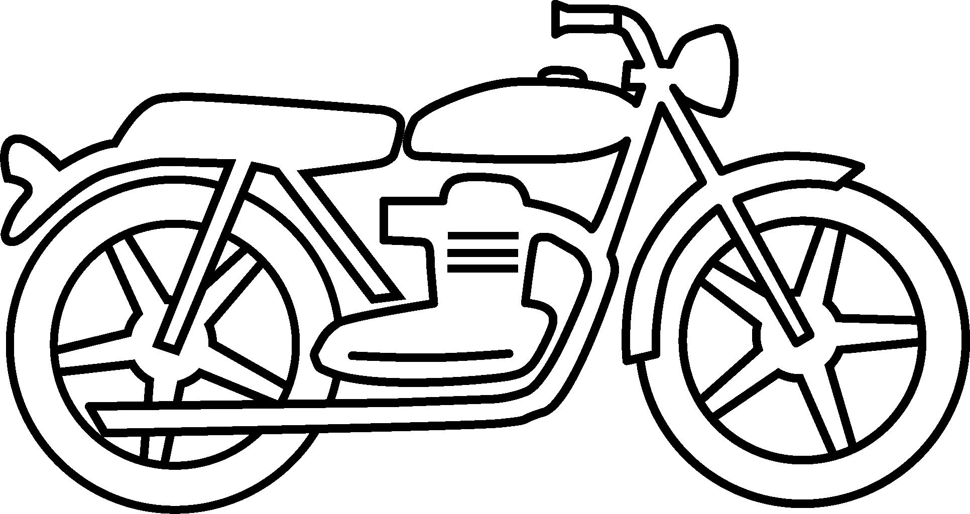 Motorcycle Clipart Black And White Simple.
