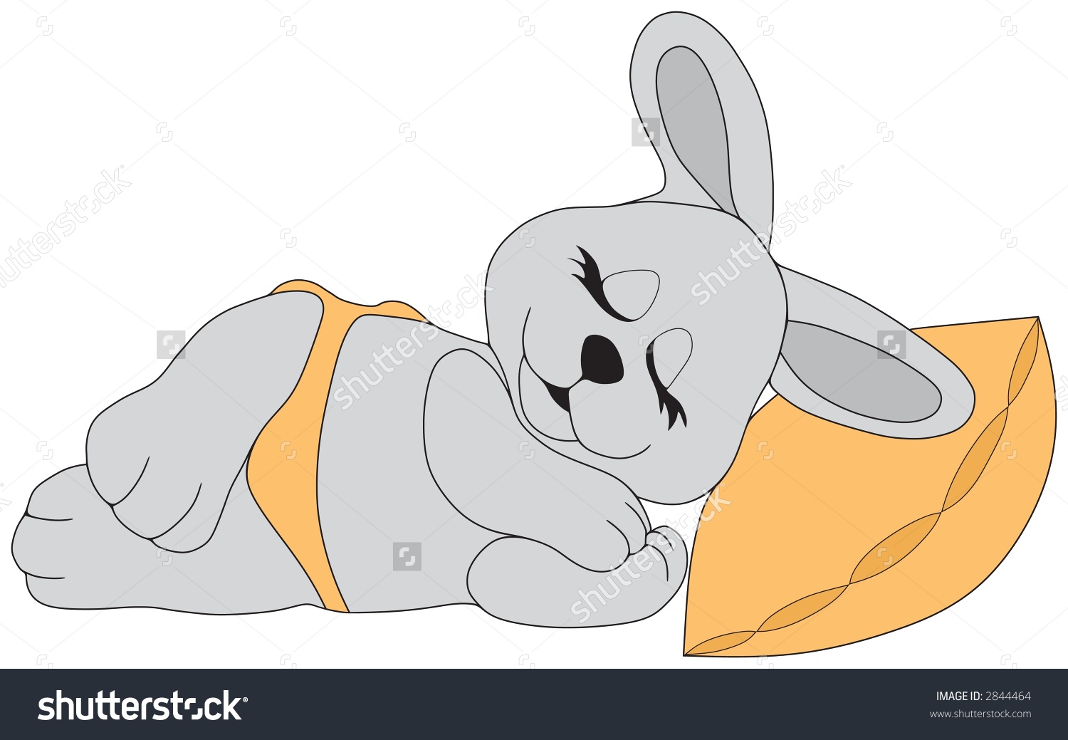 Sleeping rabbit clipart 
