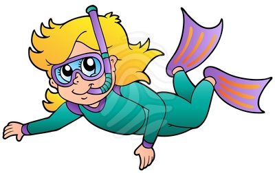 Girl Diver Clipart 