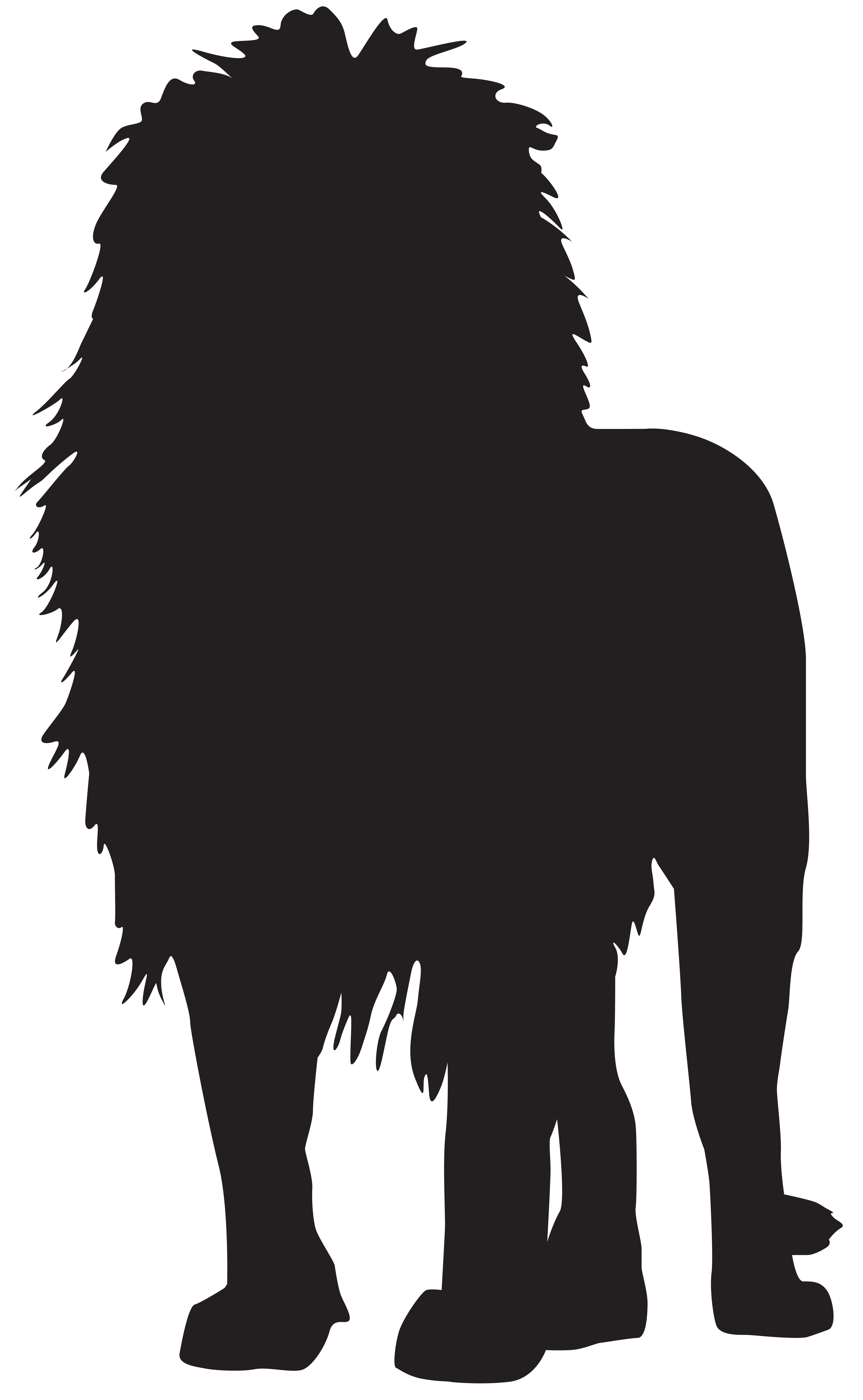 Lion Silhouette PNG Transparent Clip Art Image 