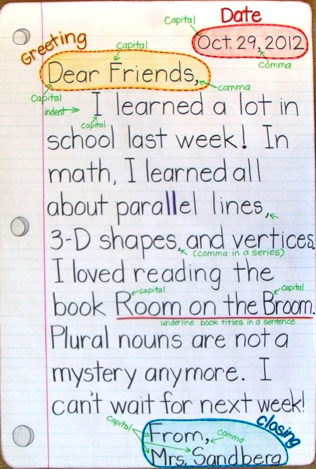 Friendly Letter Example For Students