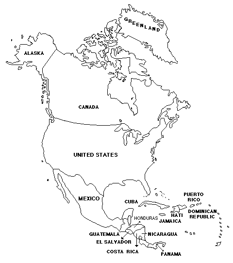 Black And White Maps Of North America Clip Art Library