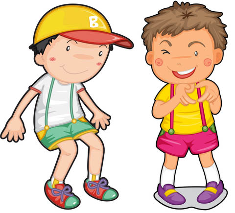 Boy with friends clipart 