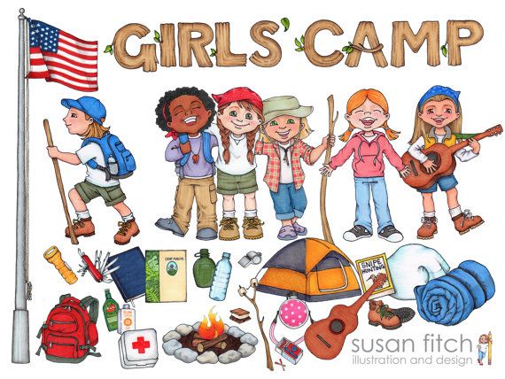 Girls camp clip art 