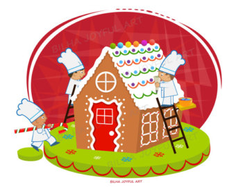 gingerbread house clipart � Etsy UK 