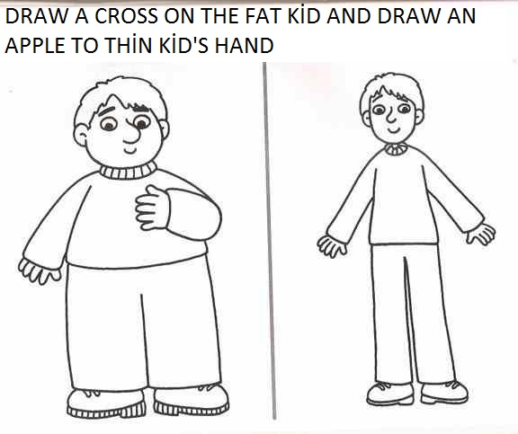 Thin Clipart She Boy He Clipground Adjectives Sketch Coloring Page