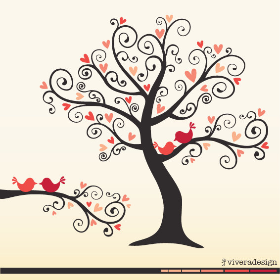 Tree Heart Birds File Svg Clip Art Library