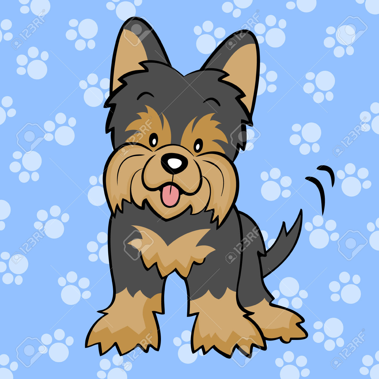 Yorkie puppies clipart 