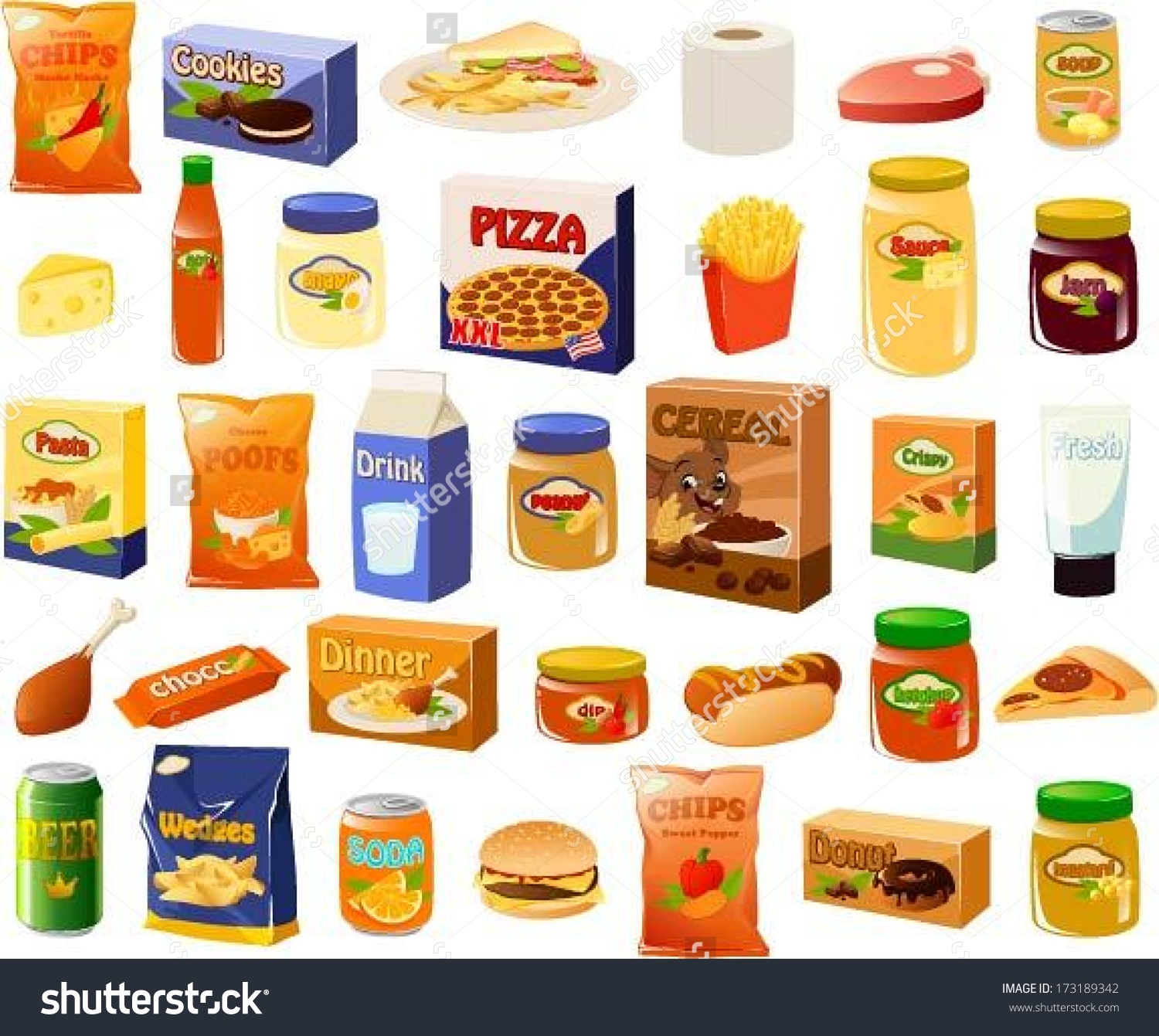 Clipart grocery items 