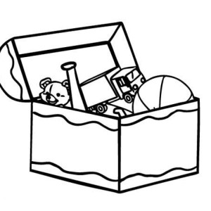 Toy box clipart black and white 