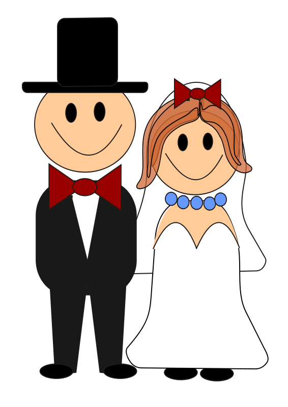 Cartoon Bride And Groom 