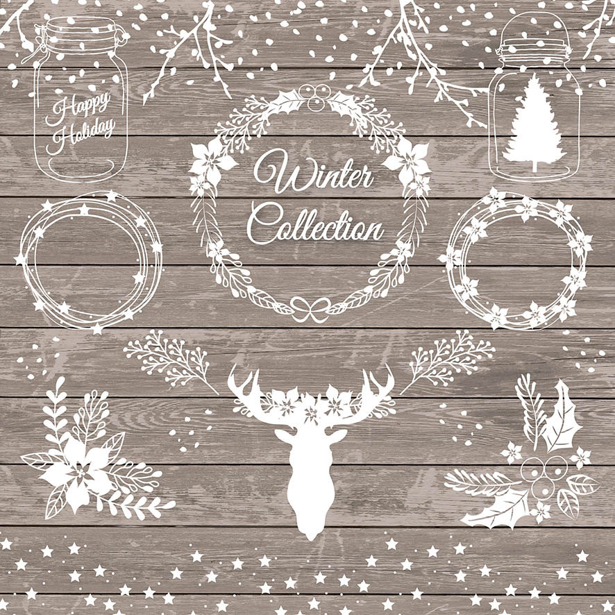 free photo christmas card templates with wood grain