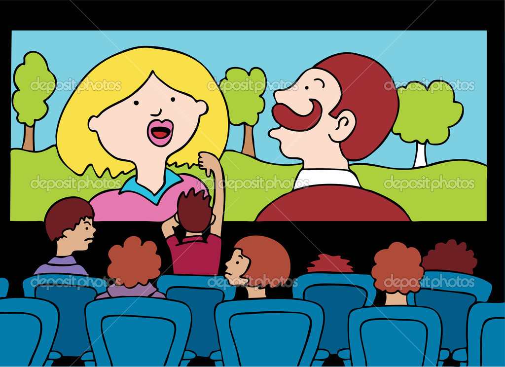 children watching movie clipart jpeg