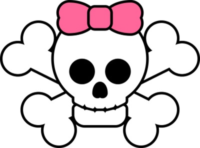 Girly skull and crossbones clip art 