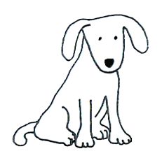 Black and white dog clipart 