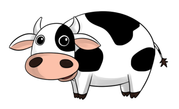 Cute Cow Cartoon Clipart 