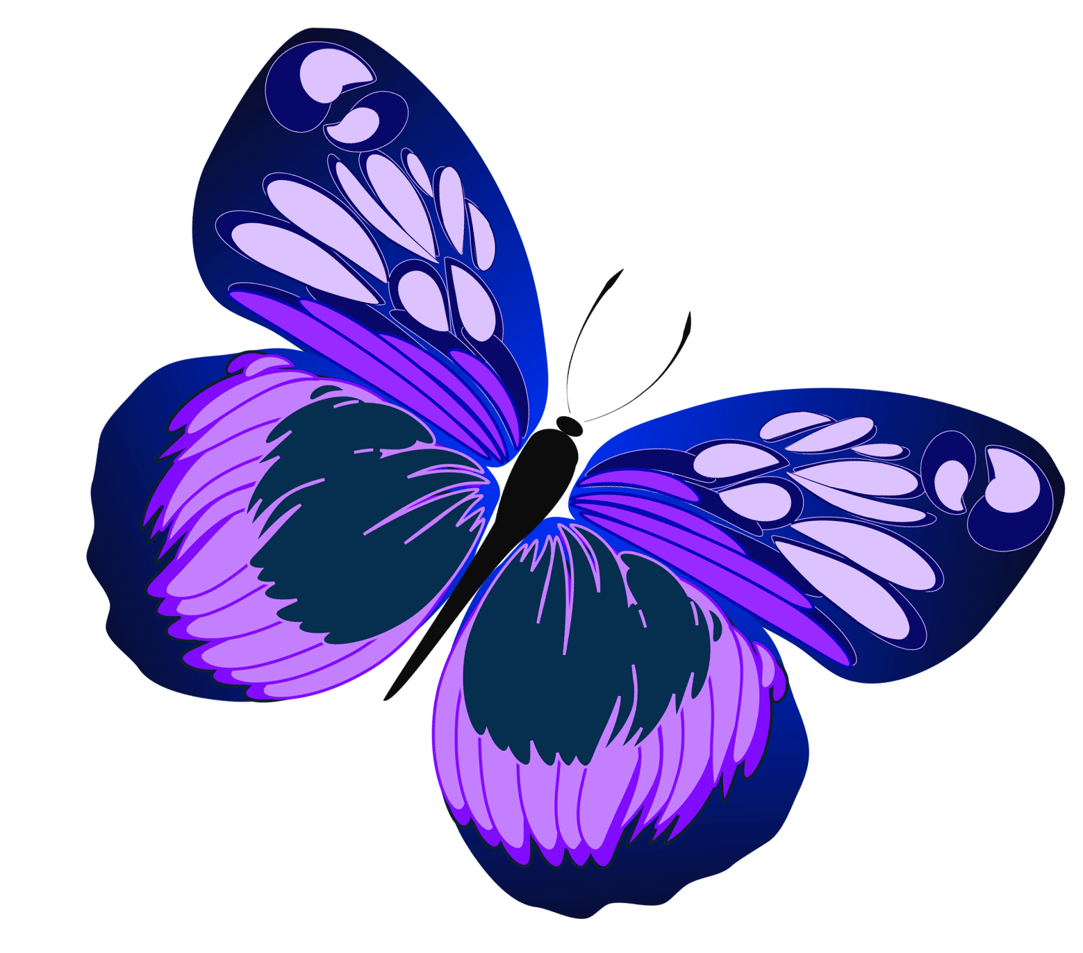 Pink And Purple Butterfly Clipart 