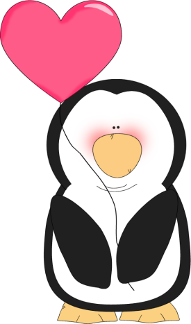 Penguin Valentine Heart Clip Art 