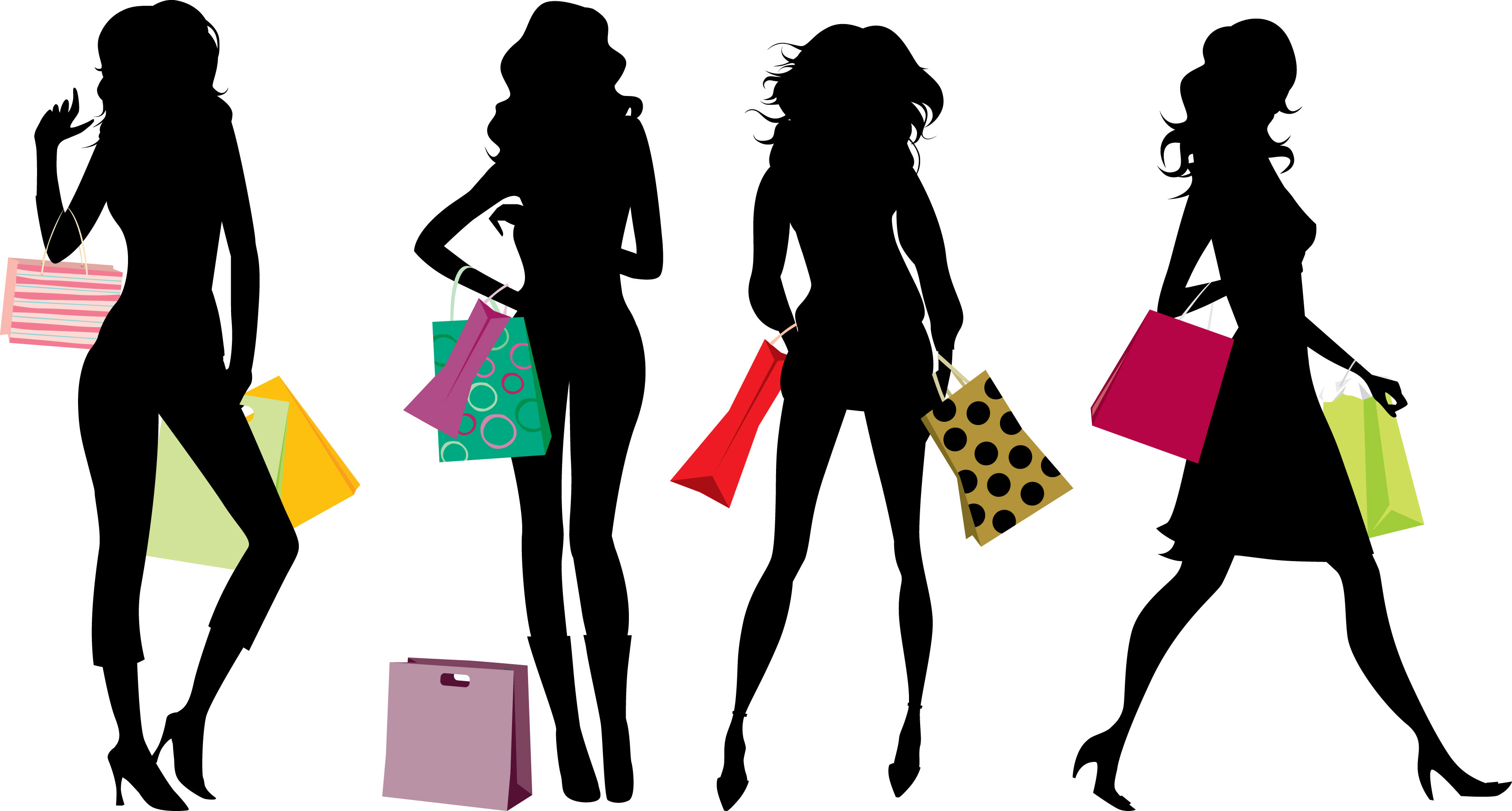 Women shopping clip art 