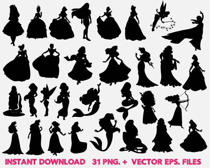 Princess train silhouette clipart 