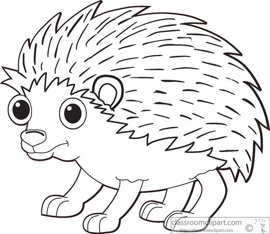 Hedgehog clipart outline 