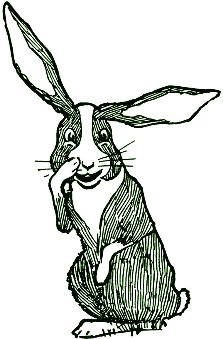 Vintage Standing Rabbit Illustrations Clip Art Library