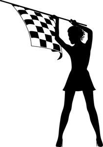 Girl With Race Flag Clip Art Library