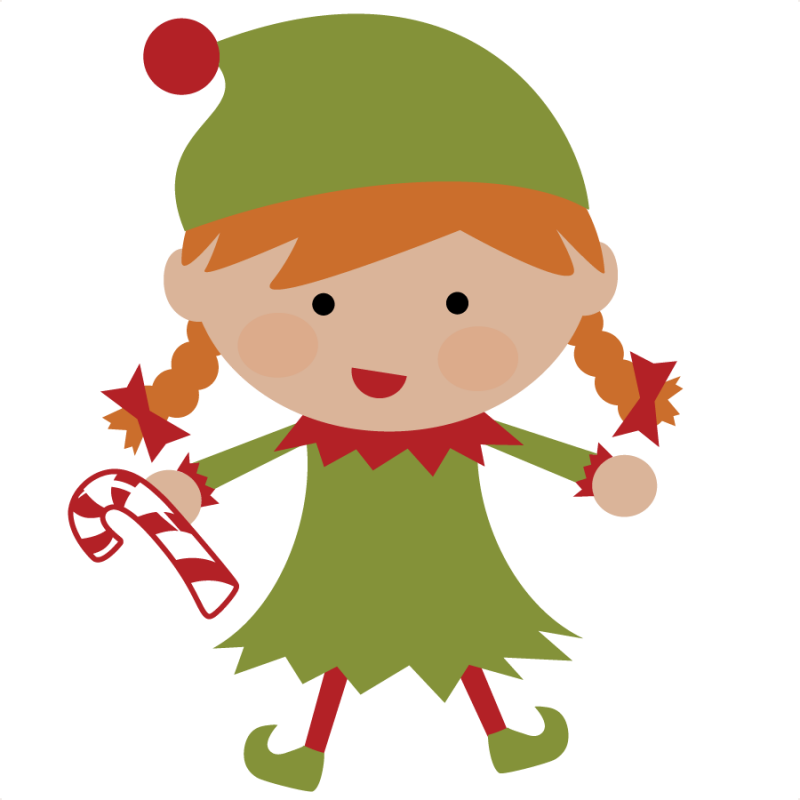 Christmas girl elf clipart 