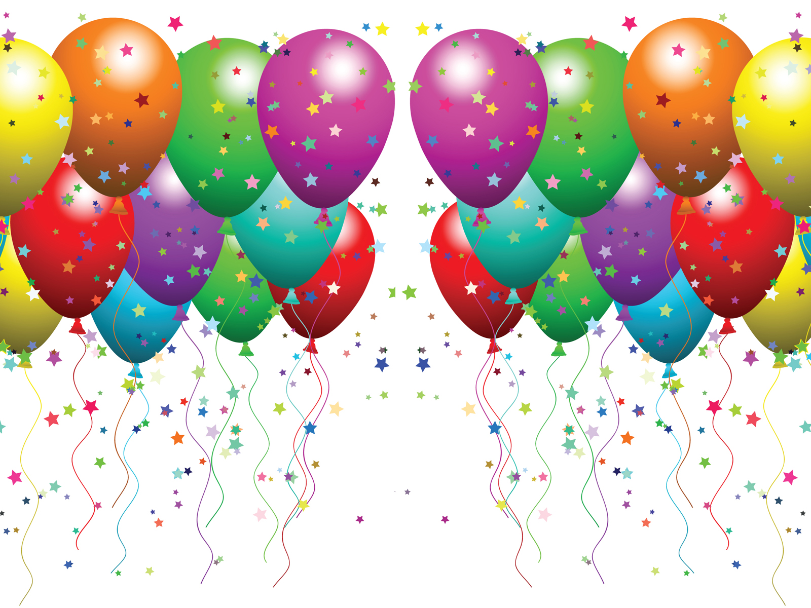 Confetti And Streamers And Balloons Clipart 