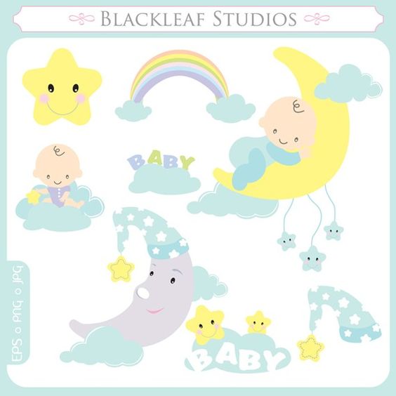 Sweet Dreams Clip Art Instant Download sleep time, baby shower 