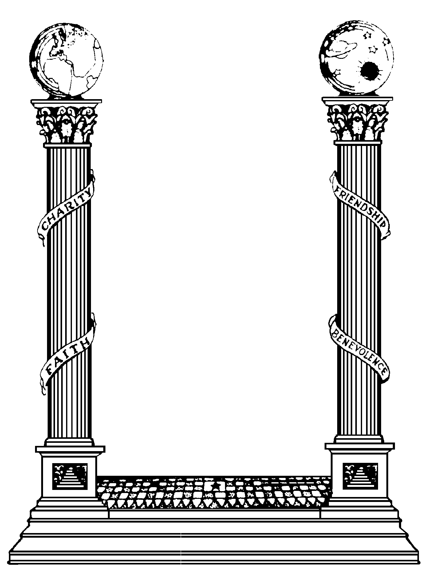 Masonic columns clipart 