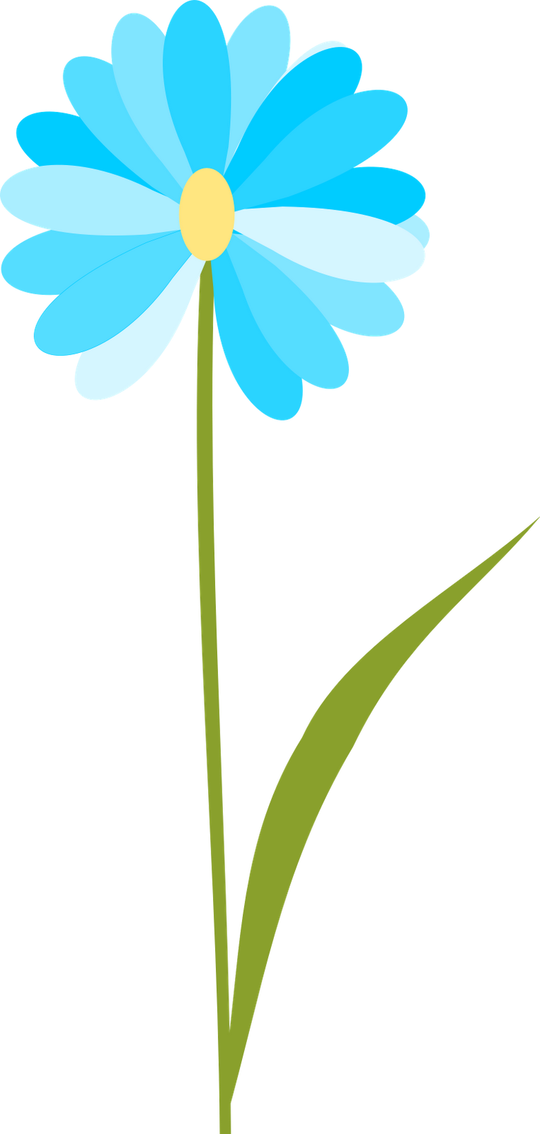 Light blue floral clipart 