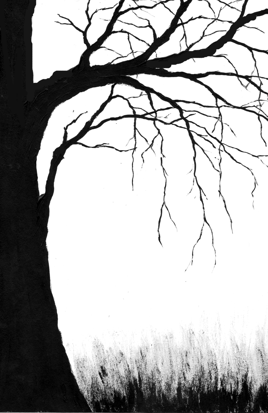 creepy dead tree sketch