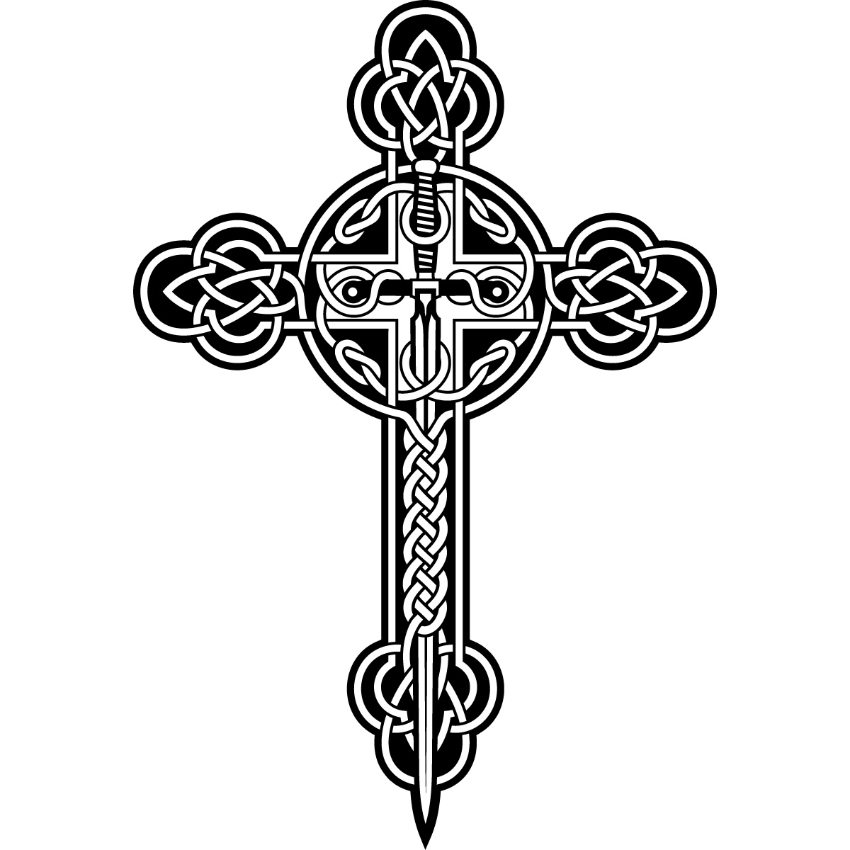 Celtic cross clip art black and white 
