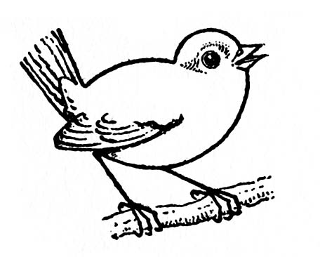 bird black and white drawing simple